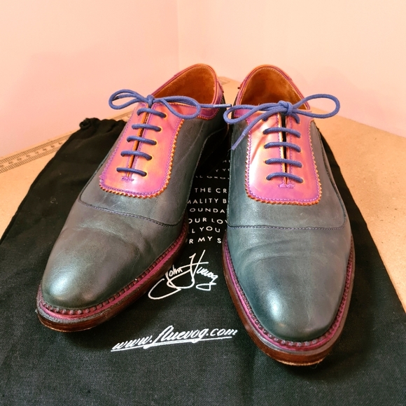 FLUEVOG Gateways in dark blue/green +gold/purple